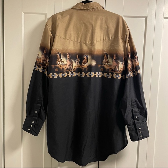 Vintage Cumberland Outfitters Western Cowboy Long Sleeve Button Down Shirt - Picture 2 of 10